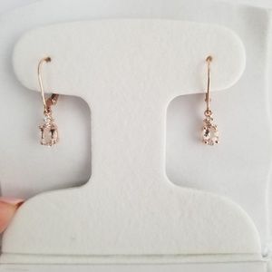 14K Rose Gold Diamond and Morganite Earrings